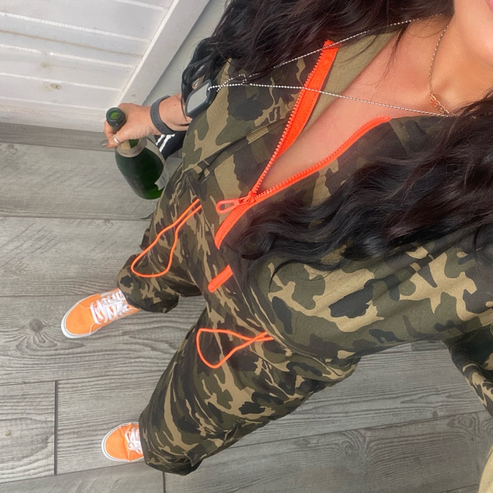 Fashion nova camo jumpsuit